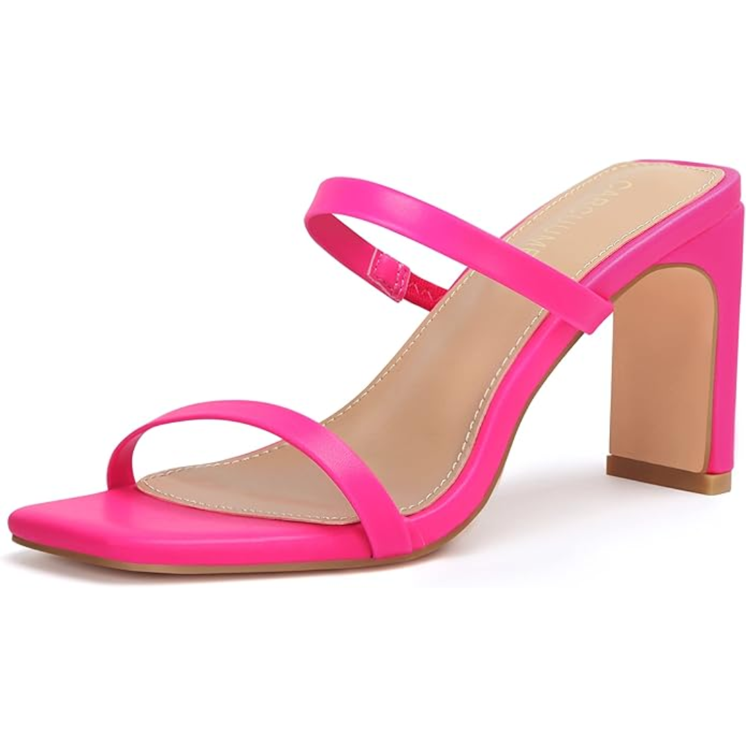 Comfortable women's slip-on square toe block heels, ideal for all-day wear, parties, and elegant evening occasions.