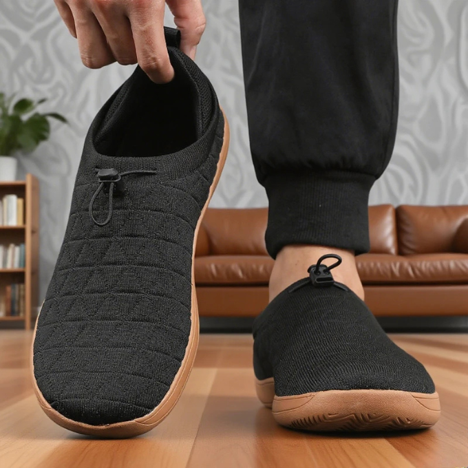 Pair of women's breathable mesh slip-on sneakers, offering ultra-comfort, flexibility & cushioned support.