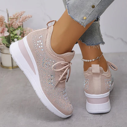 Women's casual orthopedic sparkle sneakers, offering comfort & support all day long.