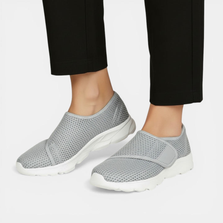 Women's ultra-light orthopedic walking sneakers, slip-on, breathable, for daily comfort & foot support.