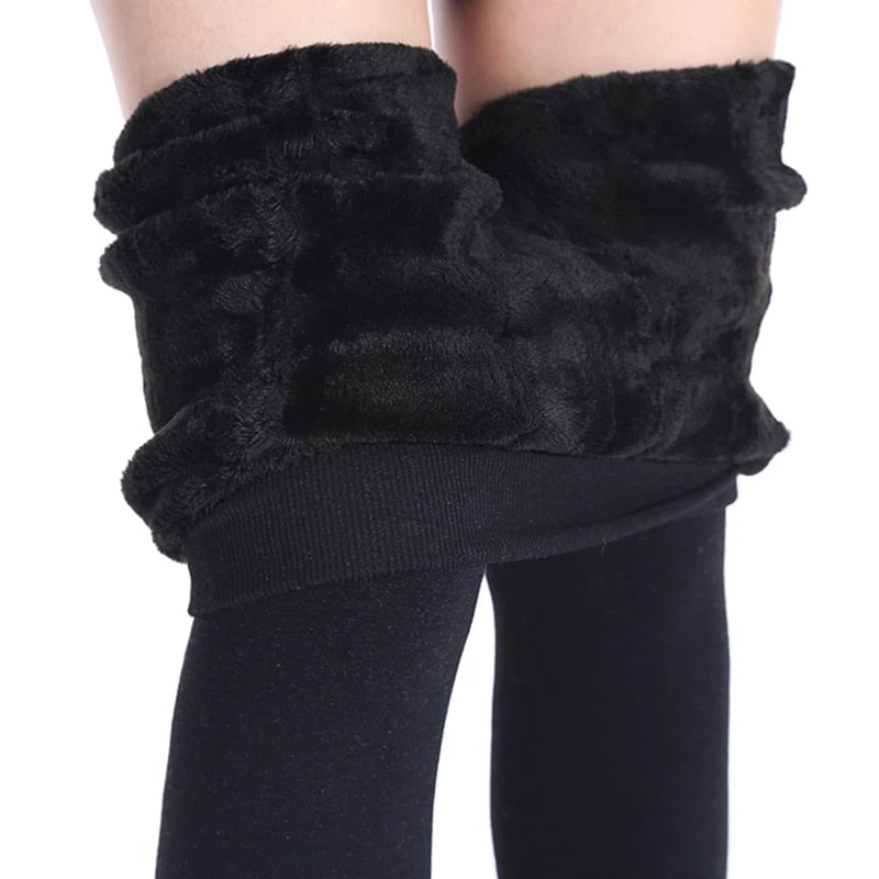 Chic women's winter leggings, offering warmth, comfort, and style for cold weather days.