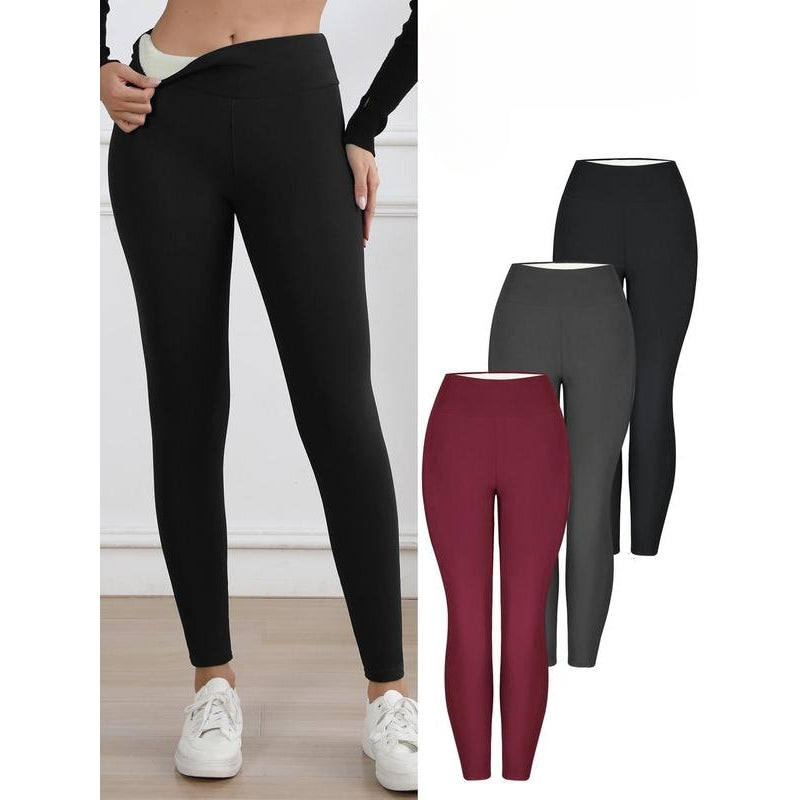 Cozy women's high-rise thermal leggings. Sculpting fit, ultra-warm for winter, activewear, or casual comfort.