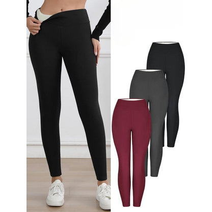 Cozy women's high-rise thermal leggings. Sculpting fit, ultra-warm for winter, activewear, or casual comfort.
