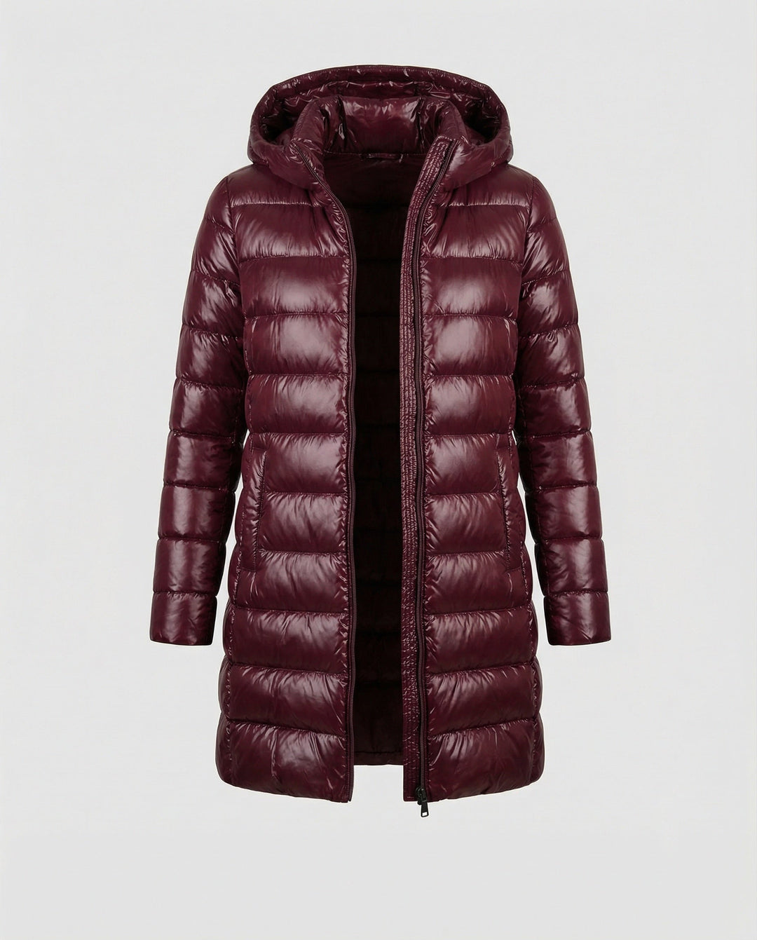 Everyday women's ultralight jacket with hood, warm & wind resistant, great for travel.