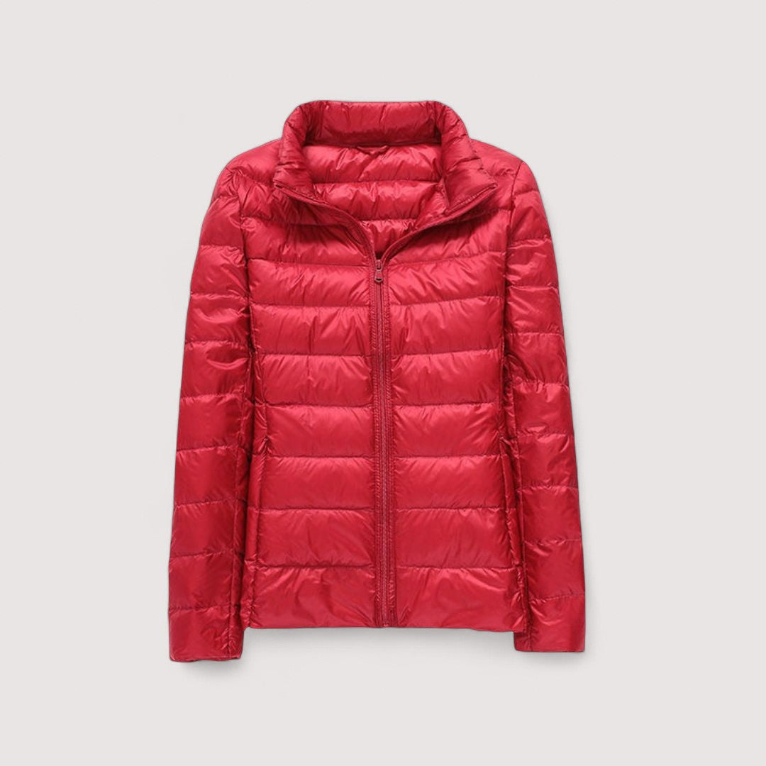 Stylish women's insulated jacket, lightweight & cozy for everyday winter wear.