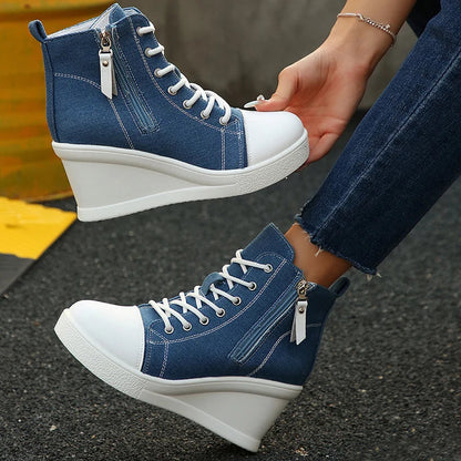 Versatile women's hidden wedge sneakers for elevated style, comfort, and a fashionable streetwear appeal.