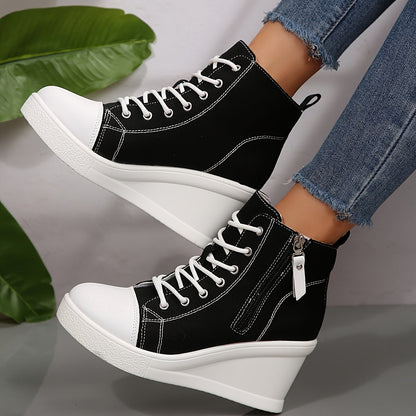 Comfortable women's hidden wedge sneakers, perfect for elevated casual style & all-day wear.