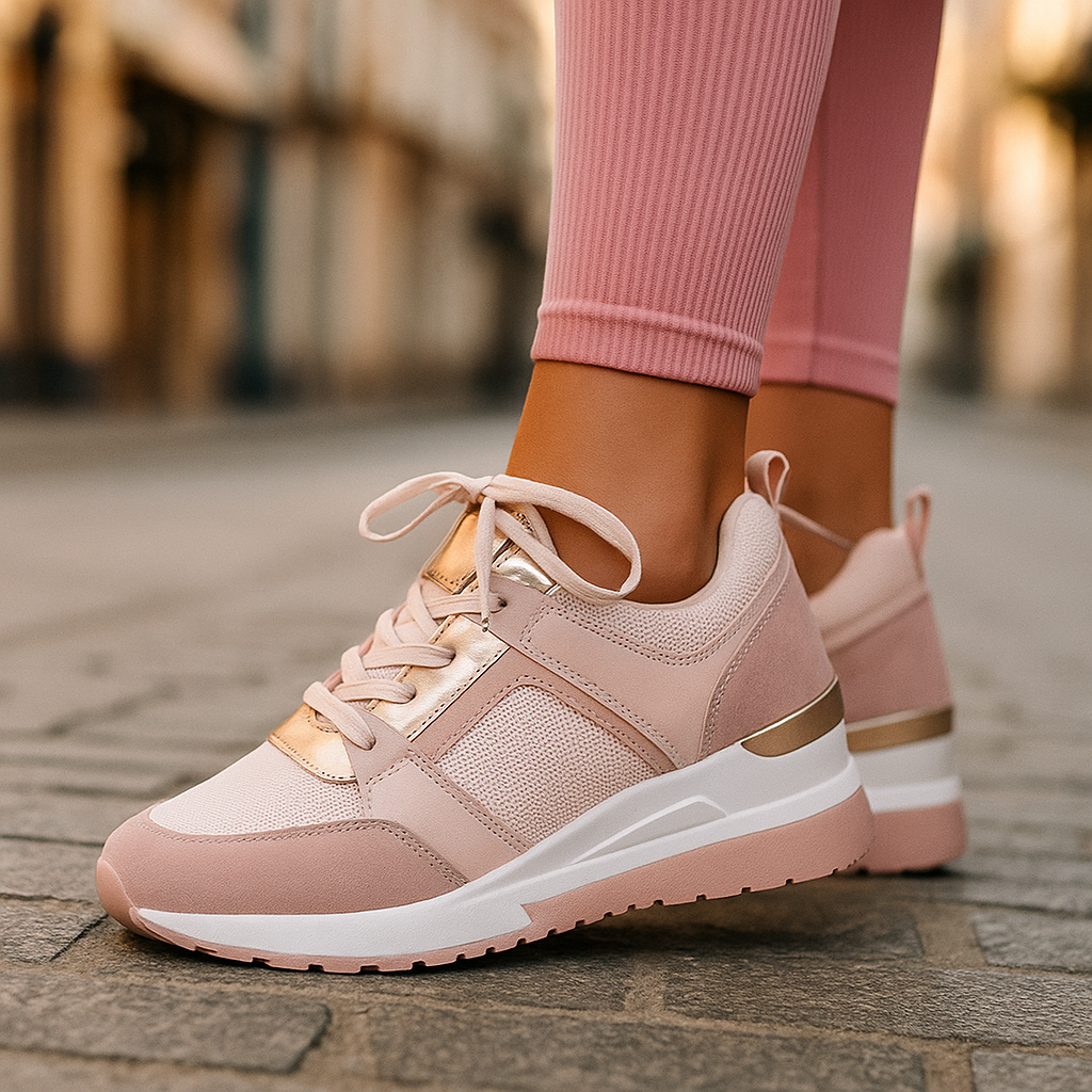 Trendy women's Valden Rise wedge sneakers, stylish & breathable for casual wear.
