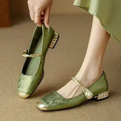 Women's Valoria elegant square toe studded pumps, perfect party & dress shoes for chic fashion.