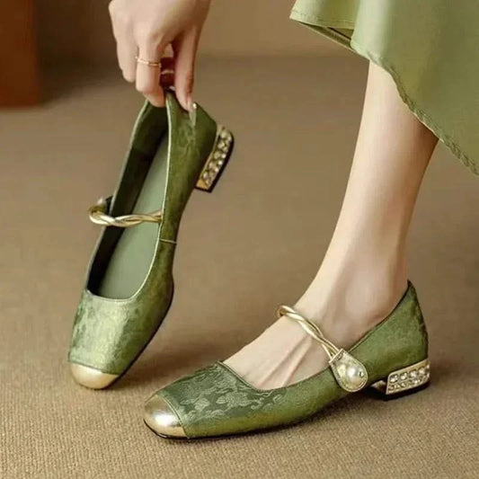 Women's Valoria elegant square toe studded pumps, perfect party & dress shoes for chic fashion.
