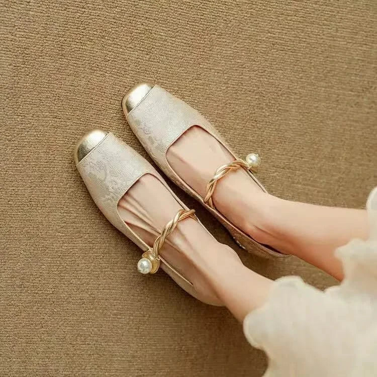 Elegant Valoria women's square toe studded heels, combining chic fashion with comfortable pump design.