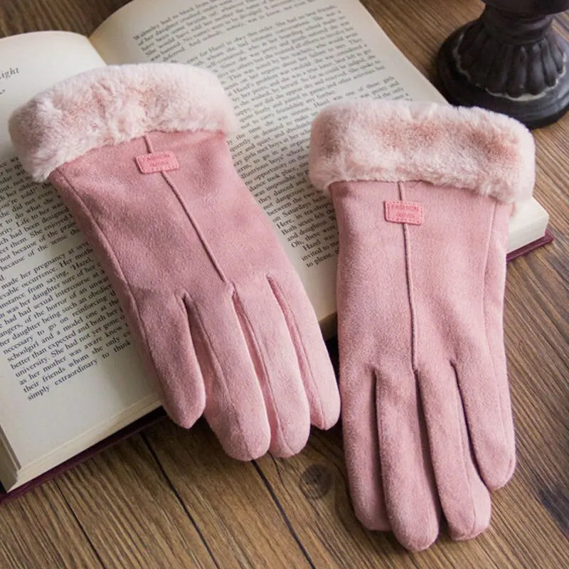 Stay warm & connected with VelvTouch women's suede gloves, elegant & touchscreen ready.