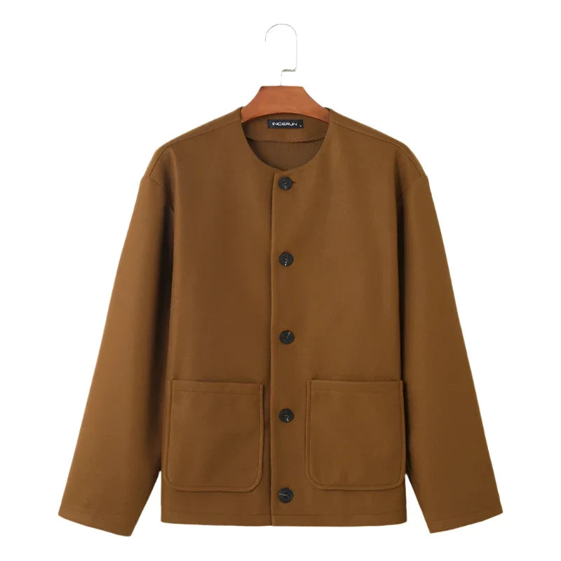 Cozy women's button-up cardigan jacket. Soft, versatile outerwear with pockets, ideal for casual layering.
