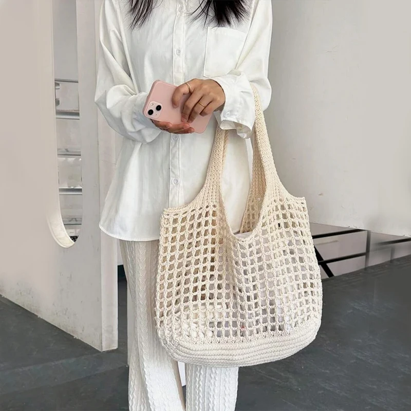 Handcrafted crochet tote bag for women, a chic & versatile accessory for daily use.