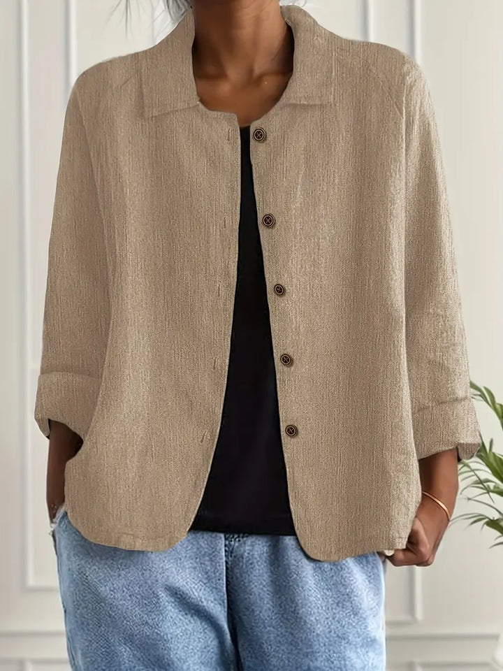 Lightweight women's shirt cardigan, long sleeve, great for spring/summer outerwear.