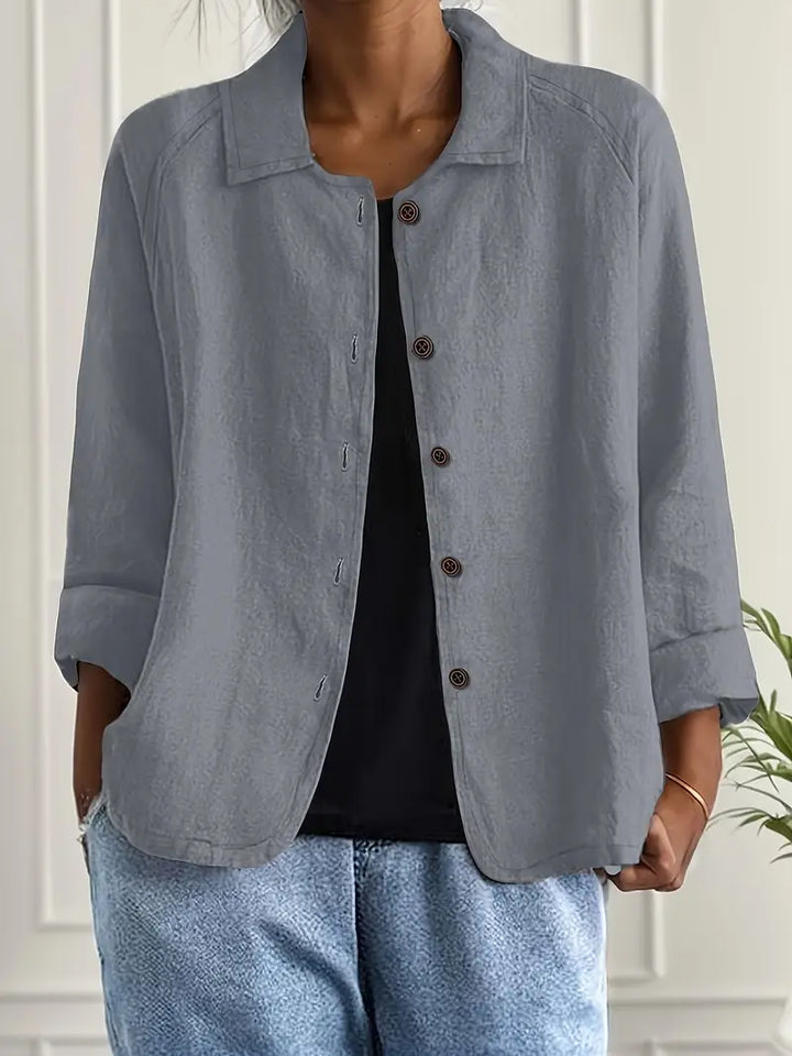 Women's fashion shirt cardigan, long sleeve, perfect for spring/summer comfort.