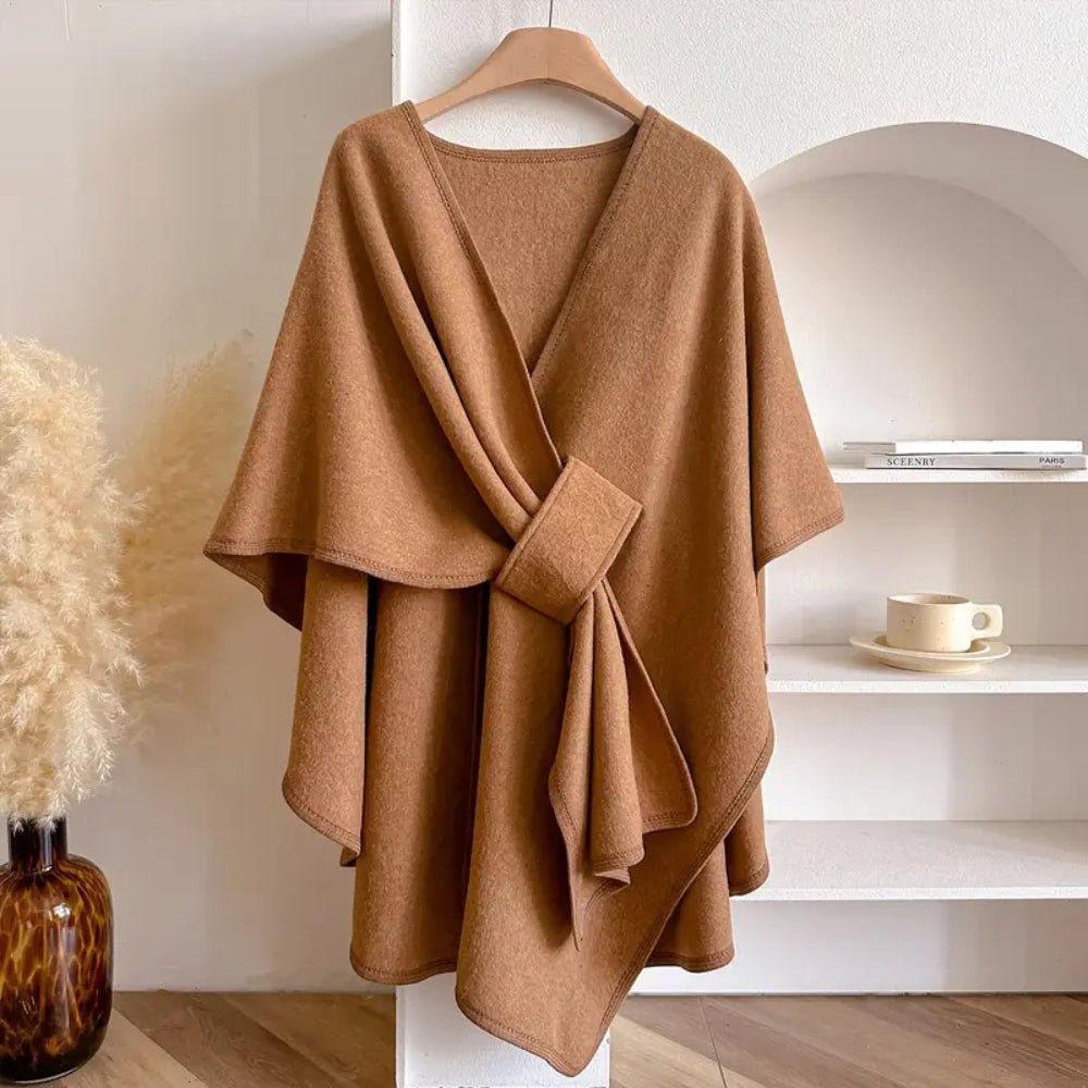 Women's adaptable poncho scarf & coat. Stylish, versatile outerwear wrap, one size.