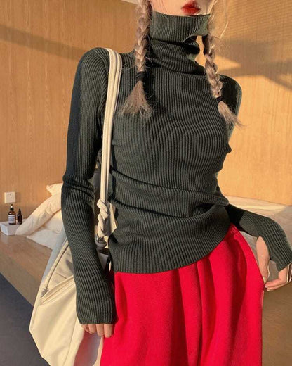 Comfortable women's turtleneck, a fashionable long sleeve pullover perfect for layering.