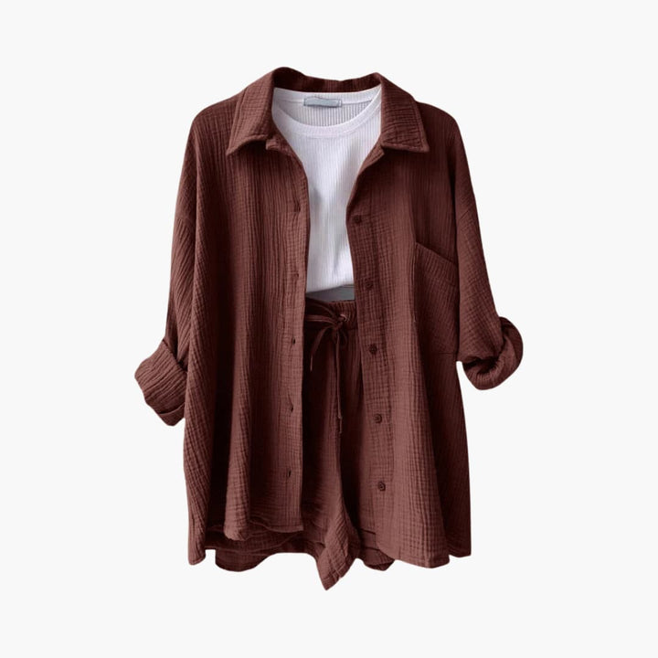 Womens casual matching set, ideal for relaxed summer wear. Breathable & comfortable.