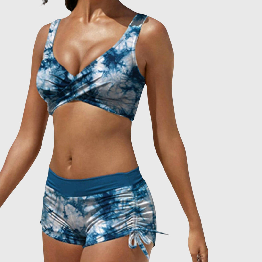 Comfortable women's two-piece bikini, stylish summer fashion with vibrant colors. Perfect beach & poolside wear.
