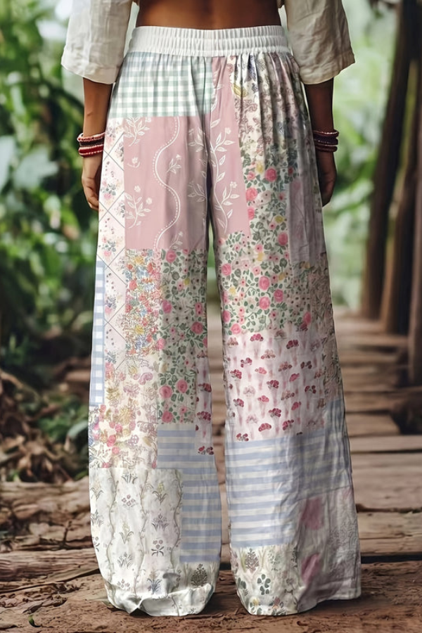 Chic vintage floral cropped pants for women, a must-have for effortless summer fashion & comfort.