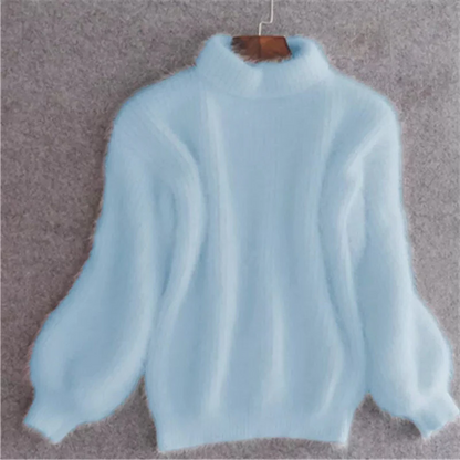Women's vintage loose knit sweater in a solid color, perfect for effortless style & comfort.