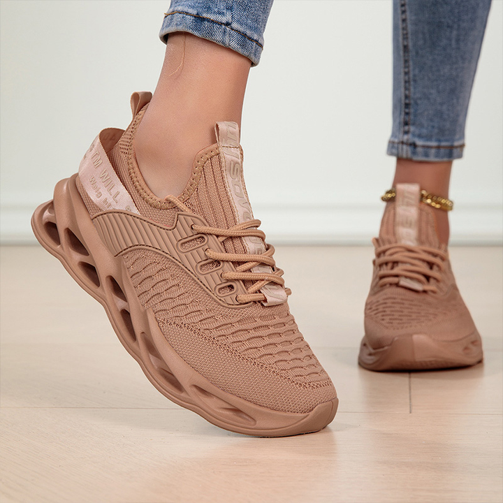 Stylish women's lace-up walking shoes, lightweight design and flexible sole for ultimate comfort.
