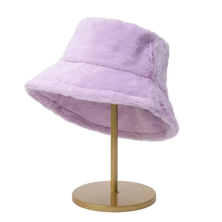 Premium faux rabbit fur bucket hat for women. Designed for ultimate warmth & comfort in winter.