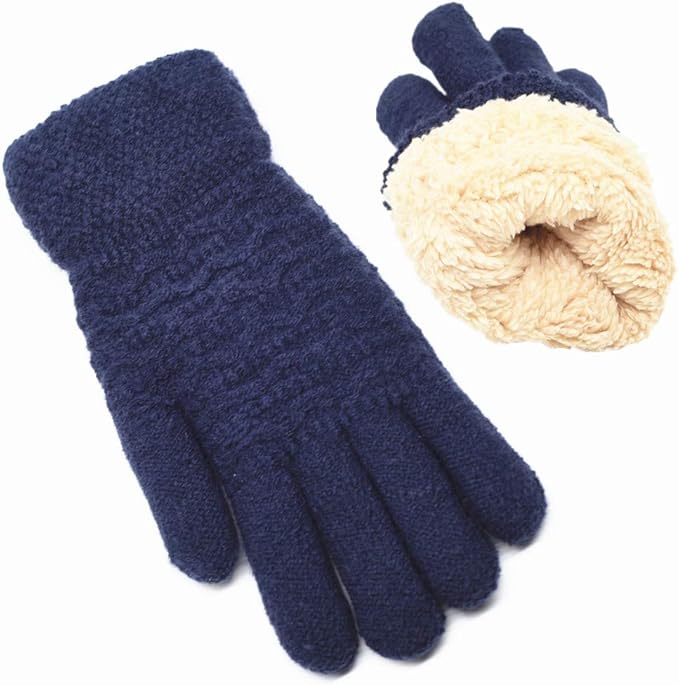 PolarTouch women's warm touchscreen gloves, knitted and fleece-lined for winter comfort & phone access.