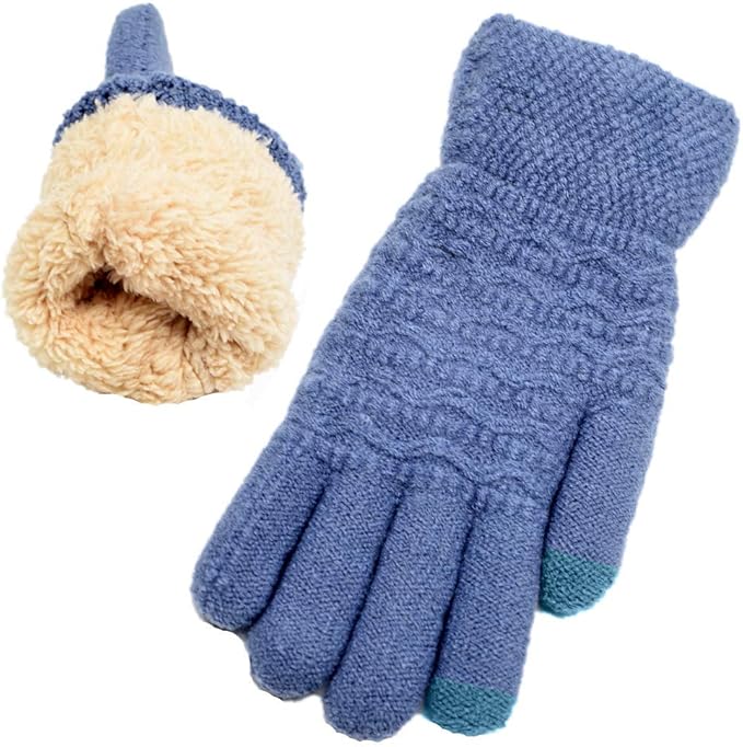 Stay warm with these women's knitted touchscreen gloves, fleece-lined for ultimate comfort & smartphone use.
