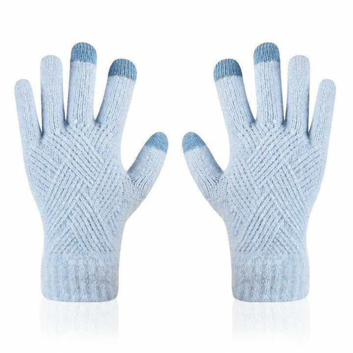 Cotton-wool blend women's touchscreen gloves, knitted for ultimate winter warmth and function.