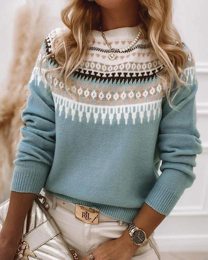 Women's warm relaxed fit pullover sweater for casual wear and everyday comfort.