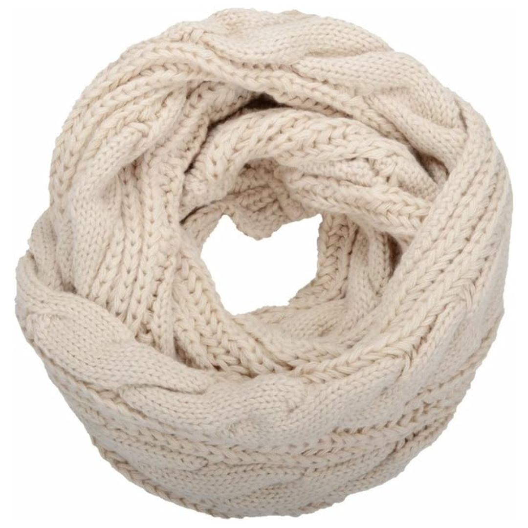 Women's soft ribbed knit winter scarf, perfect for battling the cold in style.