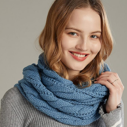 Women's knitted fashion scarf. Warm, ribbed, and ultimately soft for cold weather.