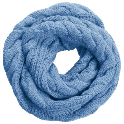 Draped women's warm ribbed knit scarf. A soft and fashionable winter accessory.