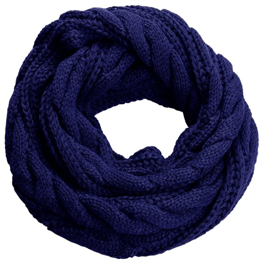 Essential women's winter fashion accessory. Soft ribbed knitted scarf for warmth.