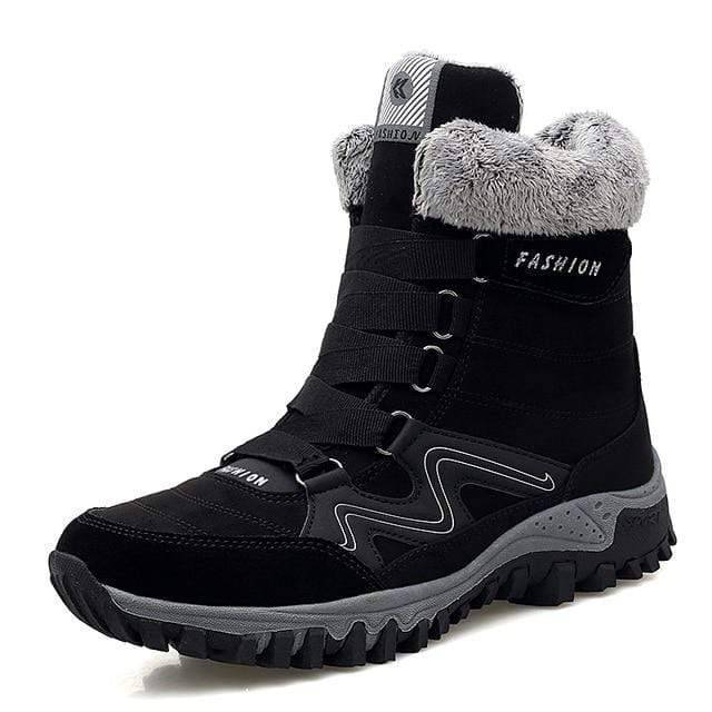 Fashionable women's suede hiking boots, offering warmth and protection in winter