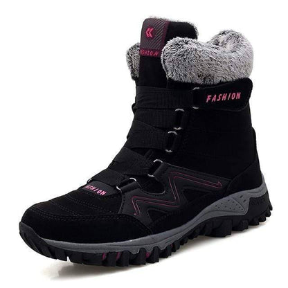 Premium women's outdoor winter boots, ankle-high suede with plush lining for ultimate warmth