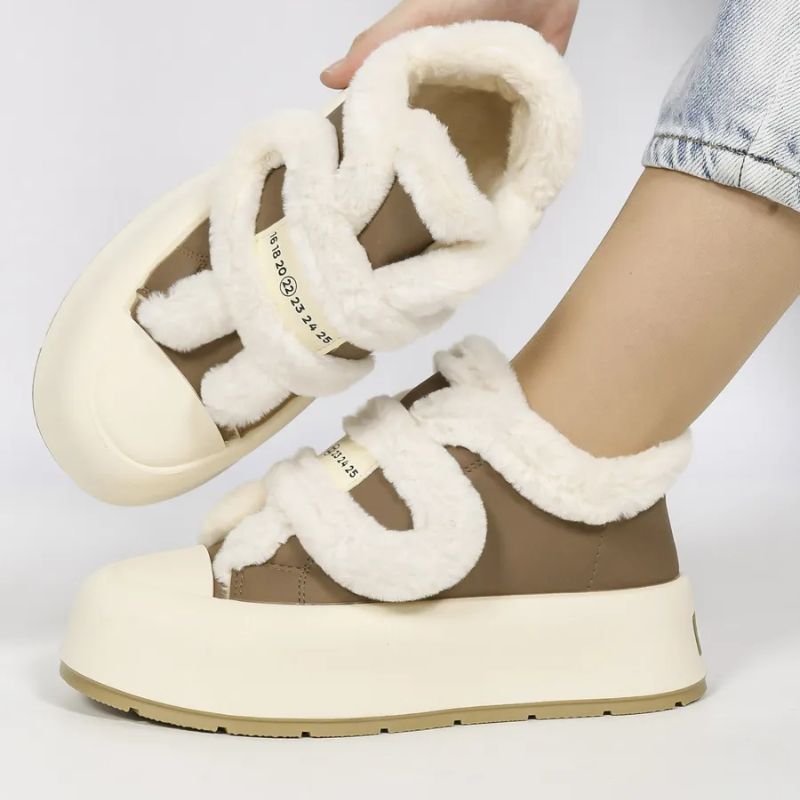 Easy-on women's warm winter slip-on footwear, perfect for cozy casual style & everyday use.