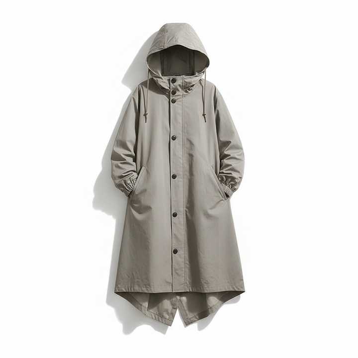 Travel-friendly women's water resistant rain jacket. Lightweight, hooded & longline for versatile weather protection.