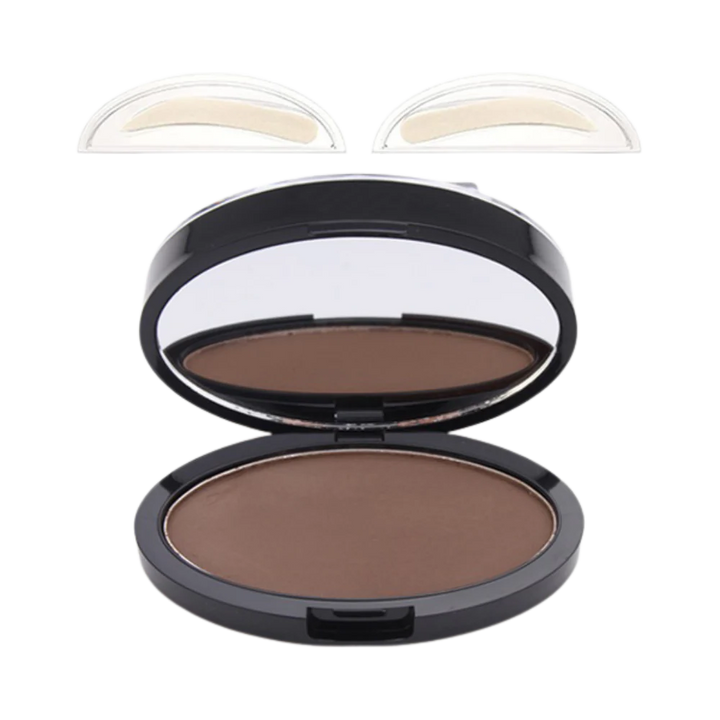 Sleek eyebrow stamp & stencil kit helps women create natural-looking, perfect brows. Waterproof cosmetic.