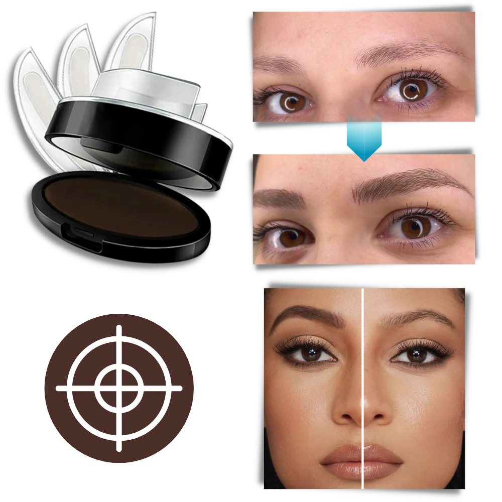 Beauty kit featuring a long-lasting waterproof eyebrow stamp for women. Get perfect, defined brows instantly.