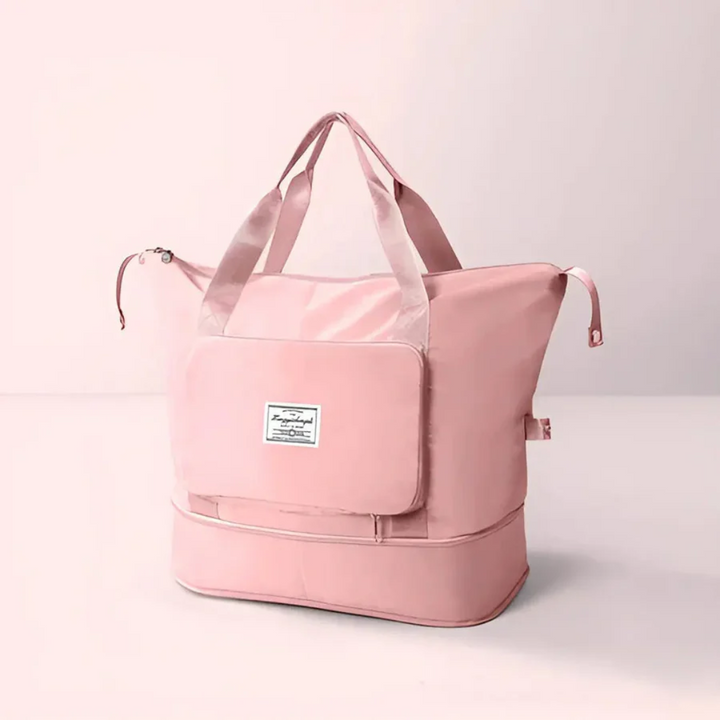 Versatile women's foldable travel duffel bag, ideal for gym, shopping, or as a lightweight carry-on for any trip.