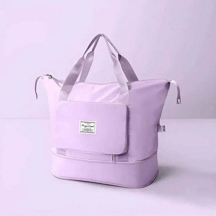 Stylish women's lightweight foldable travel duffel bag. Waterproof design perfect for gym, weekend, or daily use.