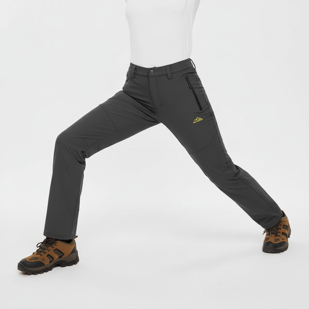 Women's waterproof insulated Lydia pants, black, for winter hiking & cold weather outdoor adventures.