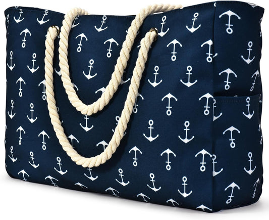 Women's waterproof large tote bag with secure zipped storage.