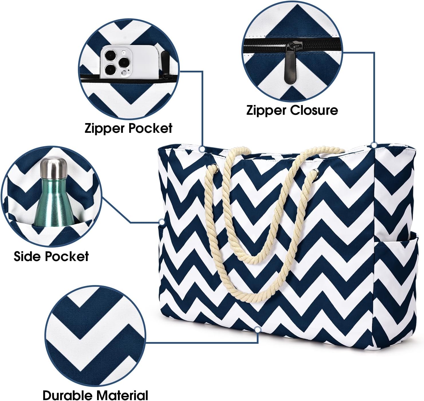 Spacious oxford fabric waterproof travel tote for women.