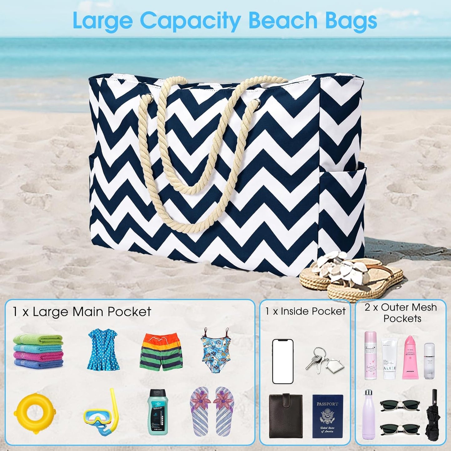 Everyday large waterproof tote for women, great for shopping trips.