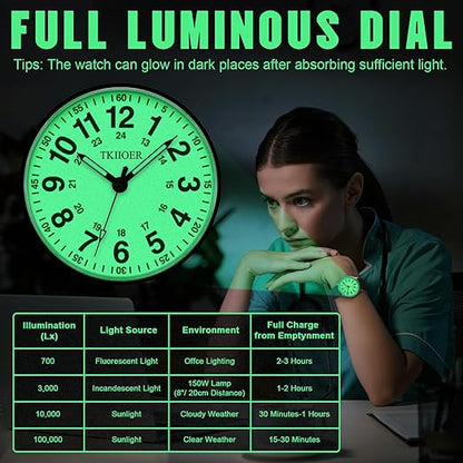 Healthcare professional's waterproof watch, women's style, luminous for clear timekeeping.
