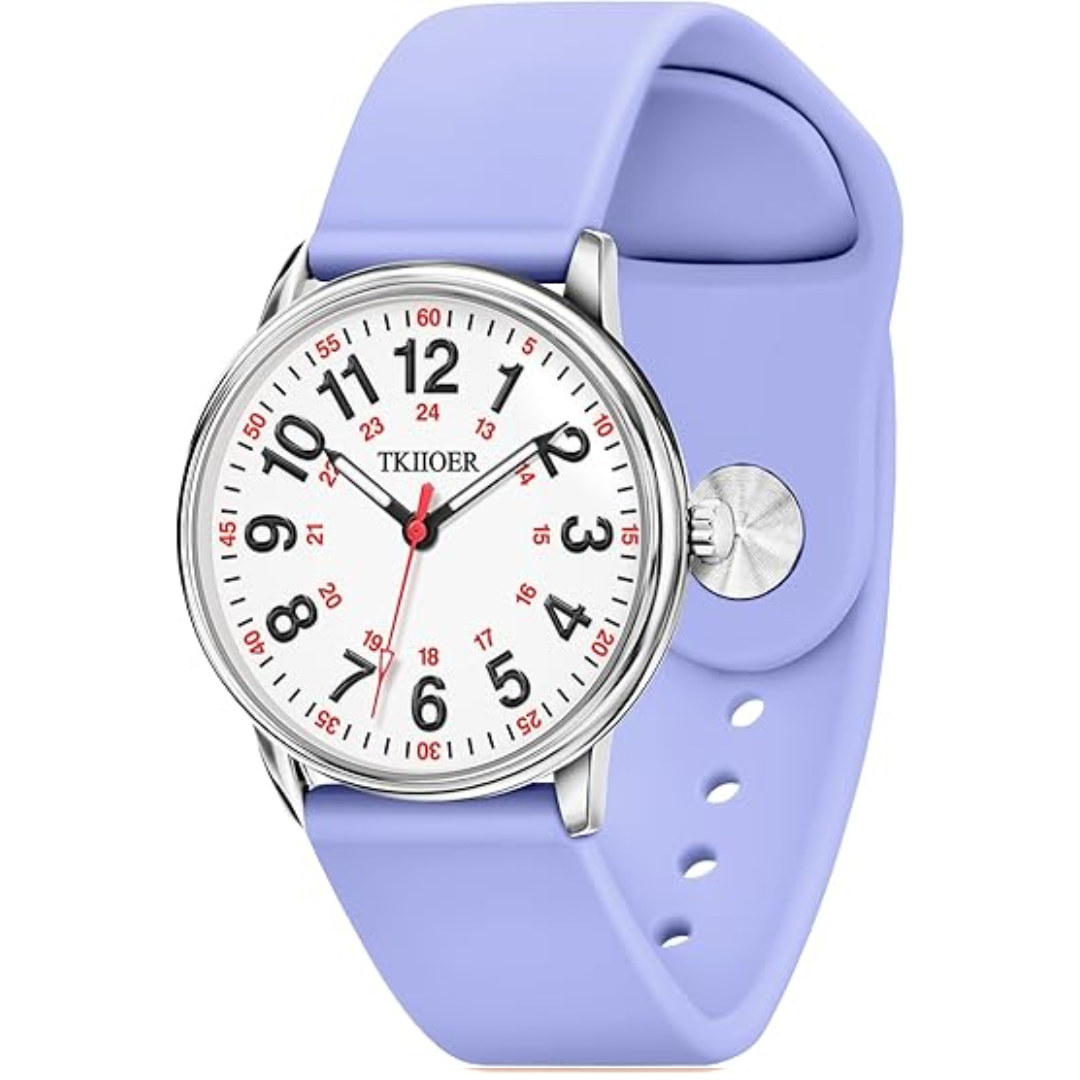 Stylish women's waterproof watch, precision timekeeping with a luminous dial for nurses.